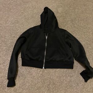 Cropped Black Zip Up